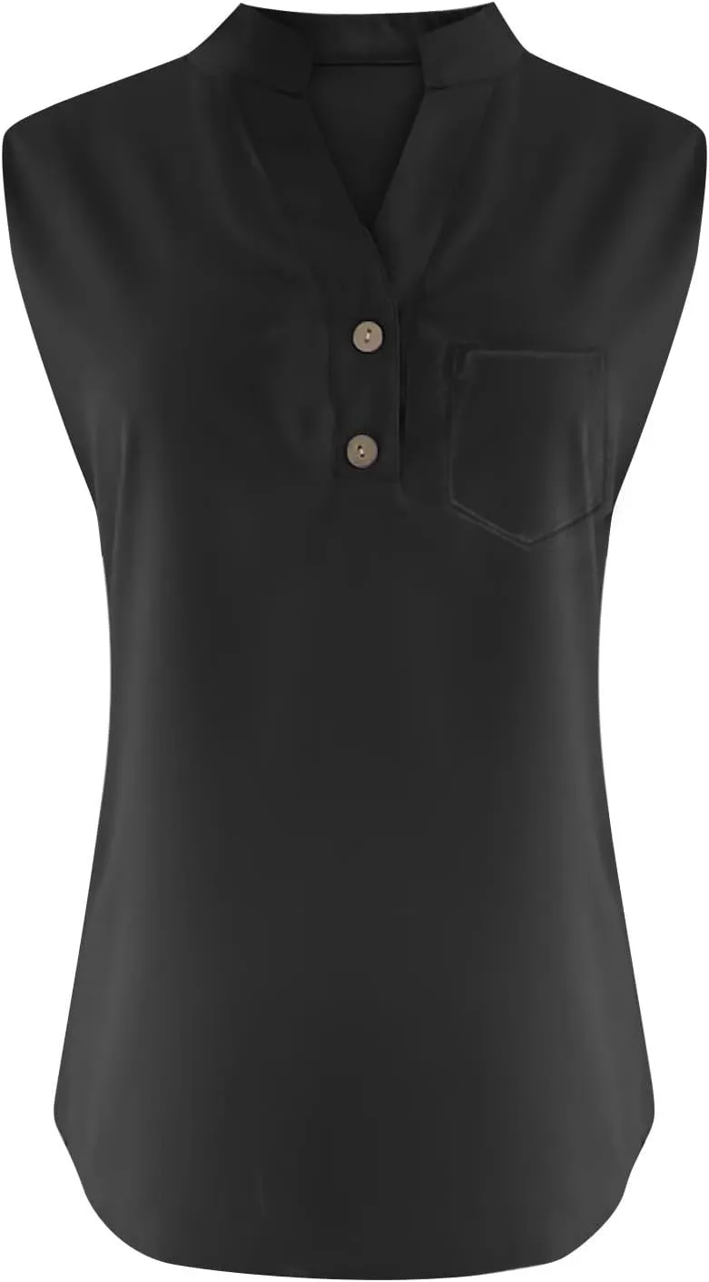2025 Summer V Neck Button Down Cotton Linen Tank Top for Women Trendy Casual Sleeveless Shirt Beach Vacation Camisole Outfit