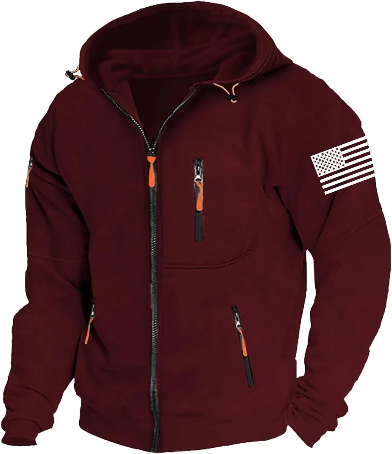 American Flag Hoodies for Men Zip up Lightweight Hoodie Sweatshirt Casual Fashion Jackets Fall Top with Zipper Pocket
