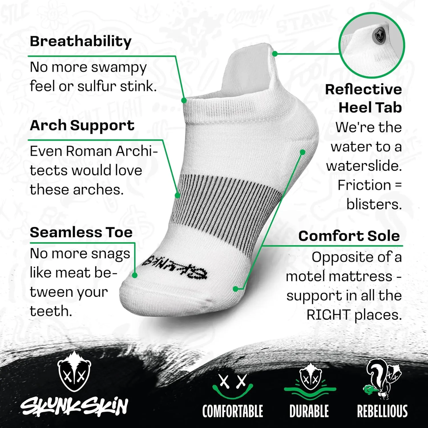 Anti-Odor Ankle Tab Socks – Available in Pack of 1 & Pack of 6 - Breathable Socks for Daily Wear and Training