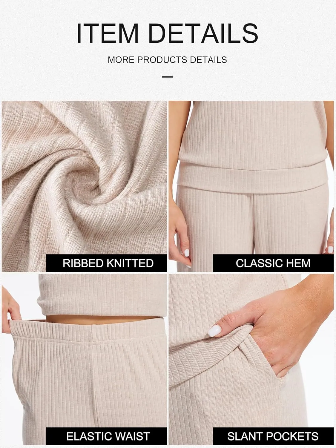 AVAMO Womens 2 Piece Outfits Casual Summer Matching Sets Wide Leg Lounge Sets Travel Airport Outfits Pajama Sets With Pockets