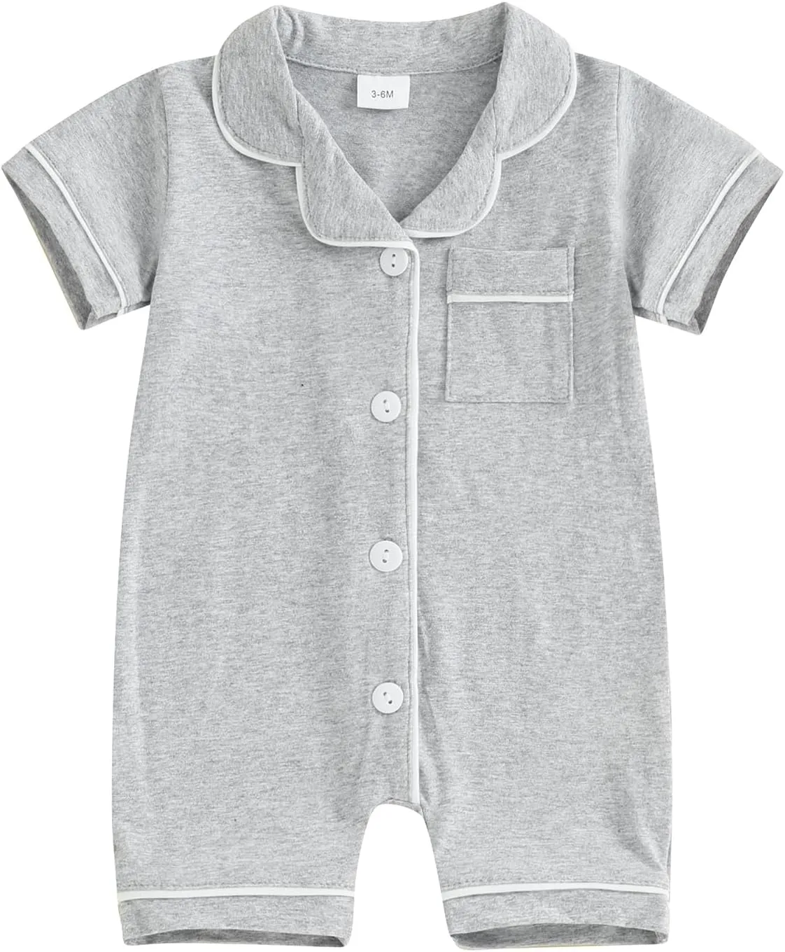 Baby Boy Girl Pajamas Romper Cute Short Sleeve Button Down Jumpsuit Sleepwear Infant Sleepers