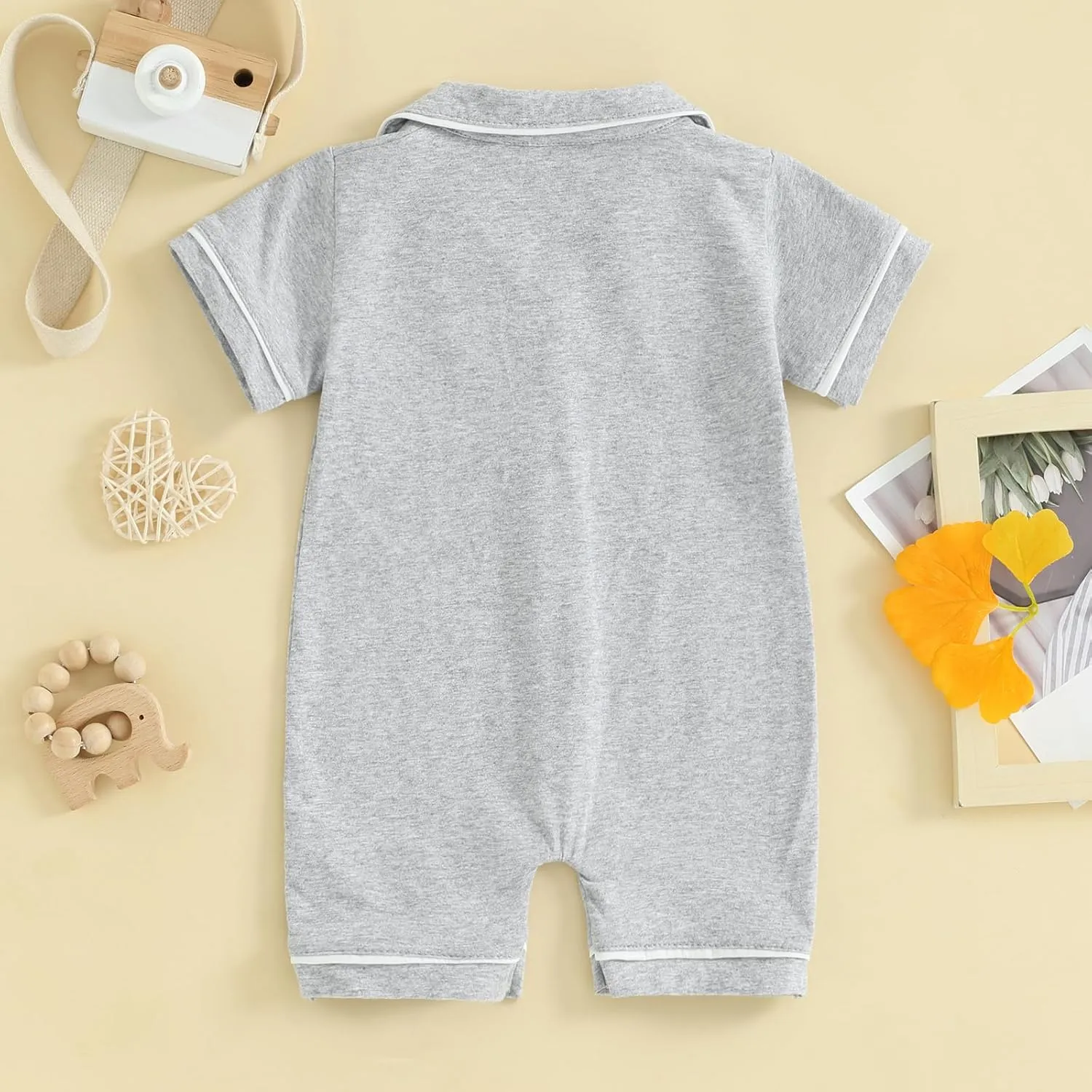 Baby Boy Girl Pajamas Romper Cute Short Sleeve Button Down Jumpsuit Sleepwear Infant Sleepers