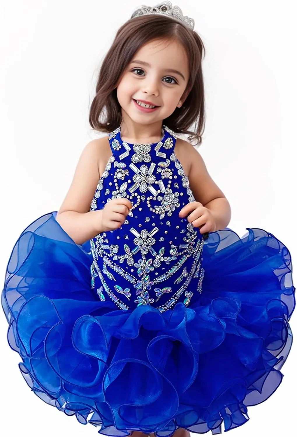 Baby Girls Handmade Beaded Dresses Pageant Dress Birthday Dresses infent Princess Dress