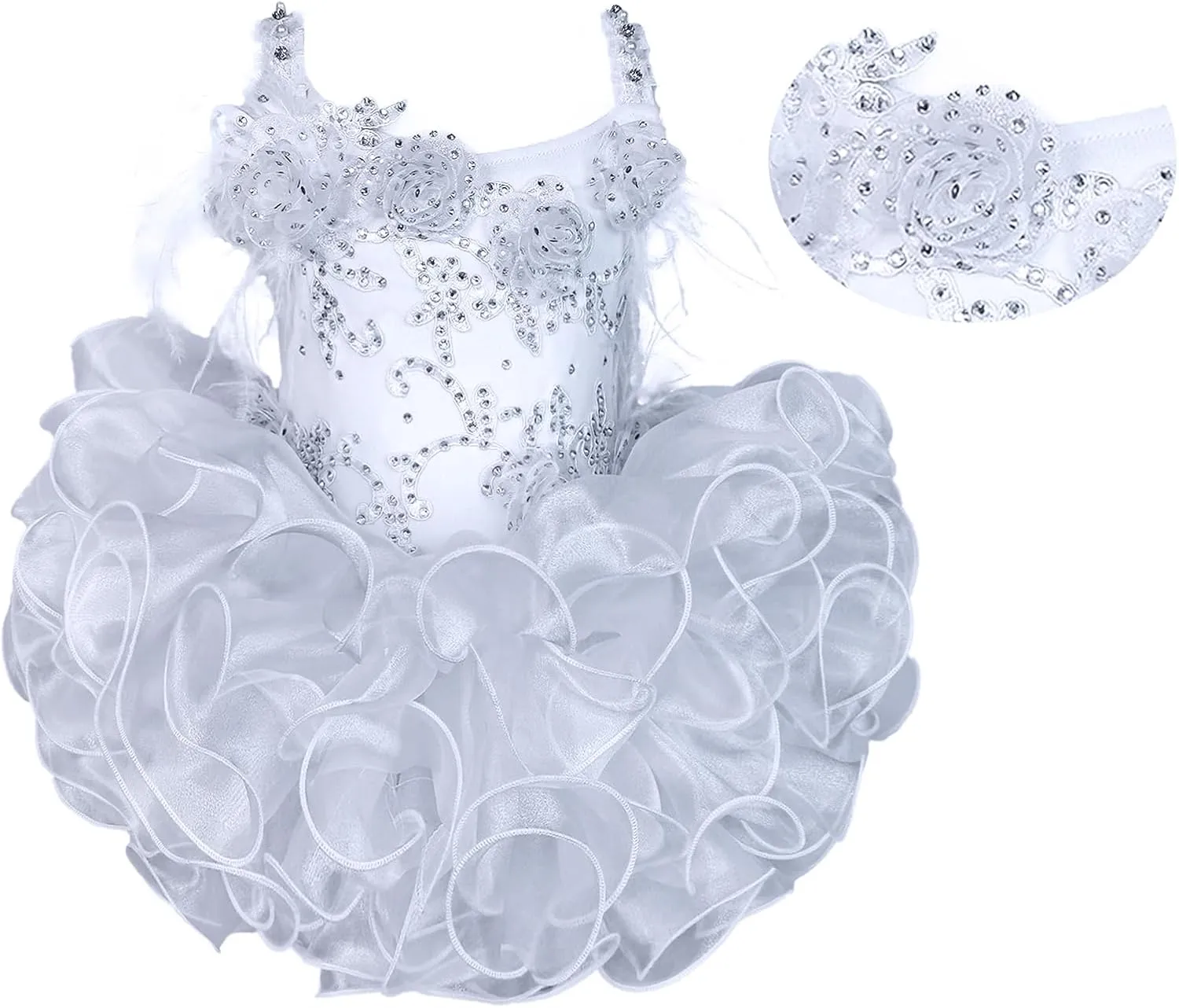 Baby Girls Handmade Beaded Dresses Pageant Dress Birthday Dresses infent Princess Dress