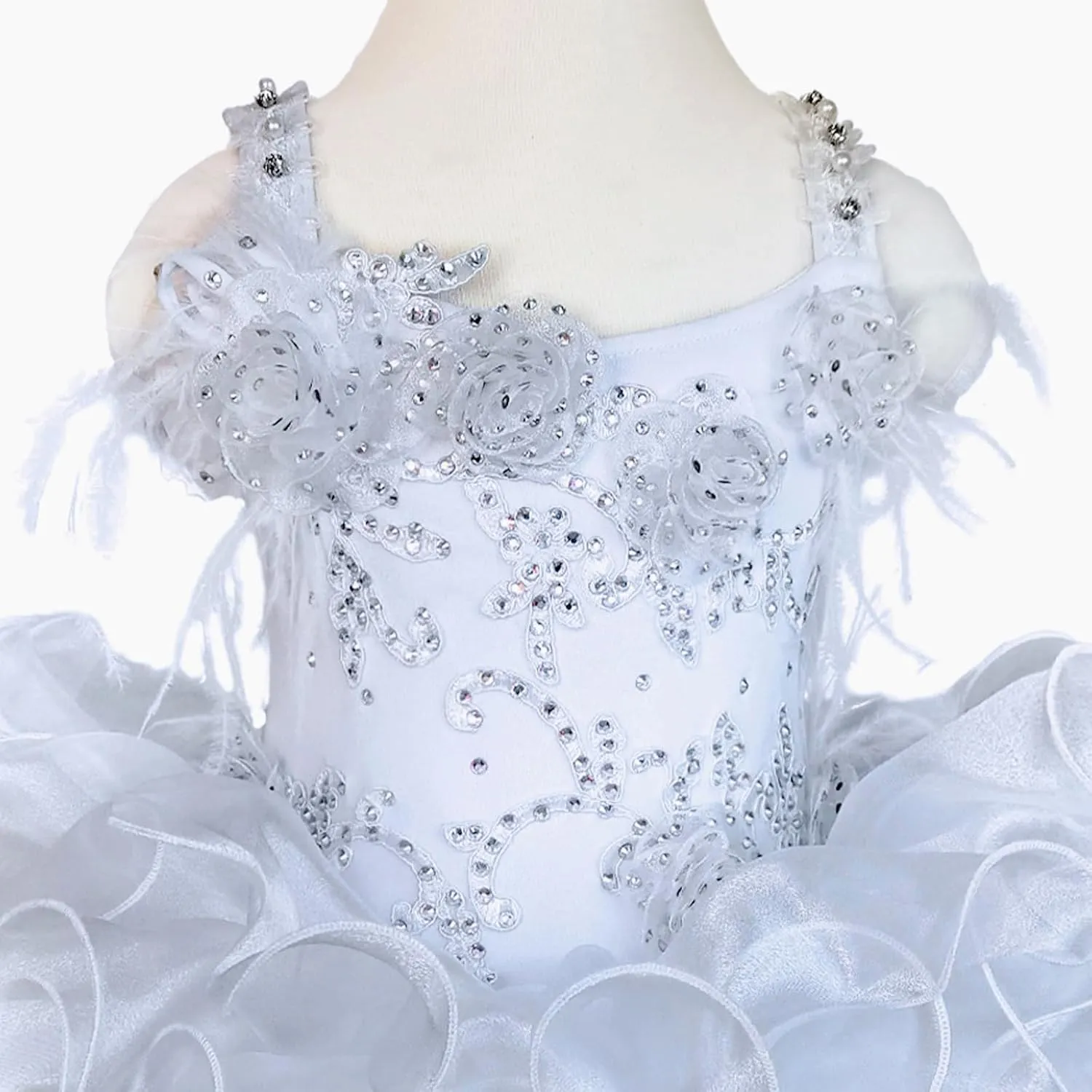 Baby Girls Handmade Beaded Dresses Pageant Dress Birthday Dresses infent Princess Dress