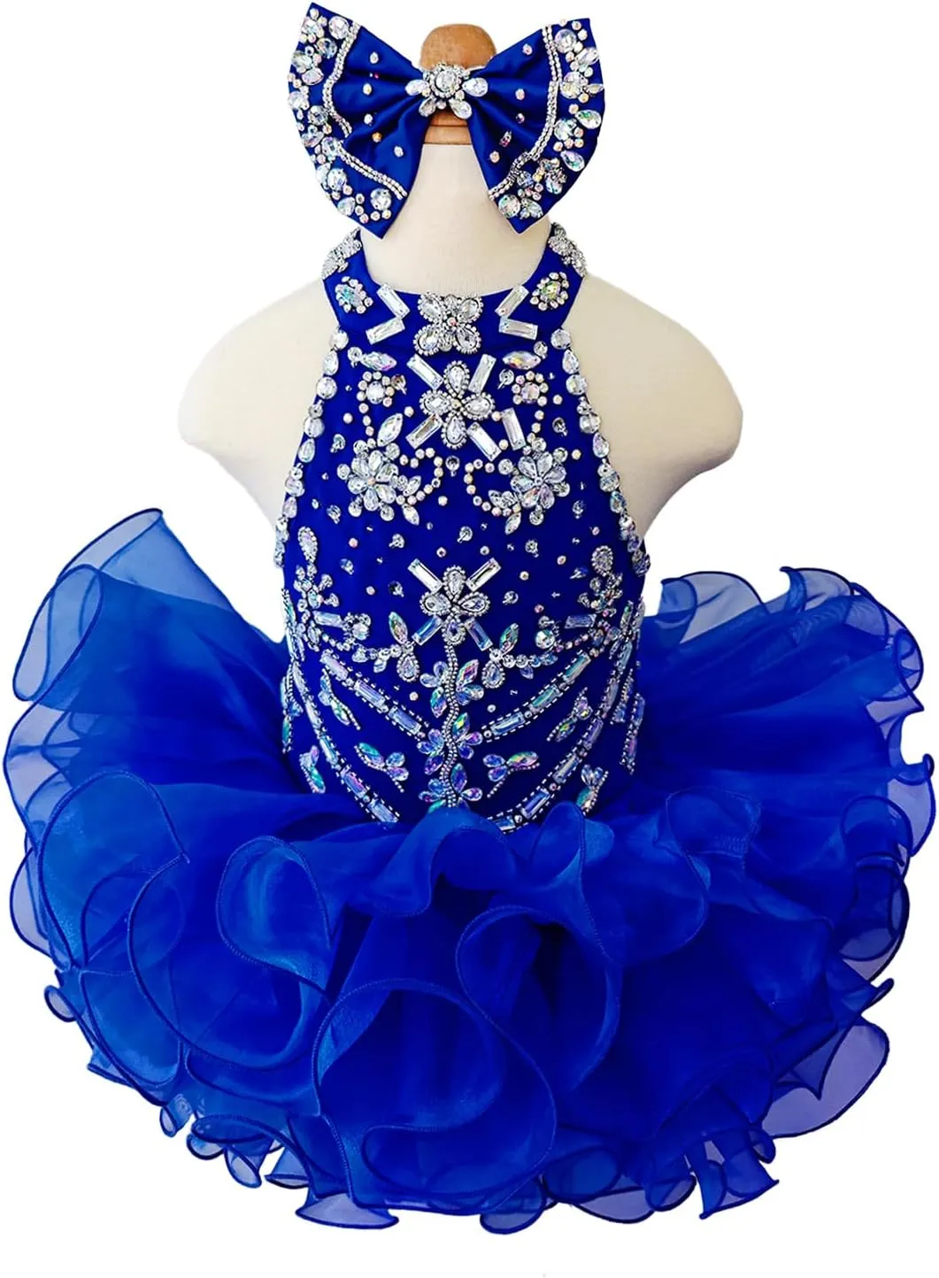 Baby Girls Handmade Beaded Dresses Pageant Dress Birthday Dresses infent Princess Dress