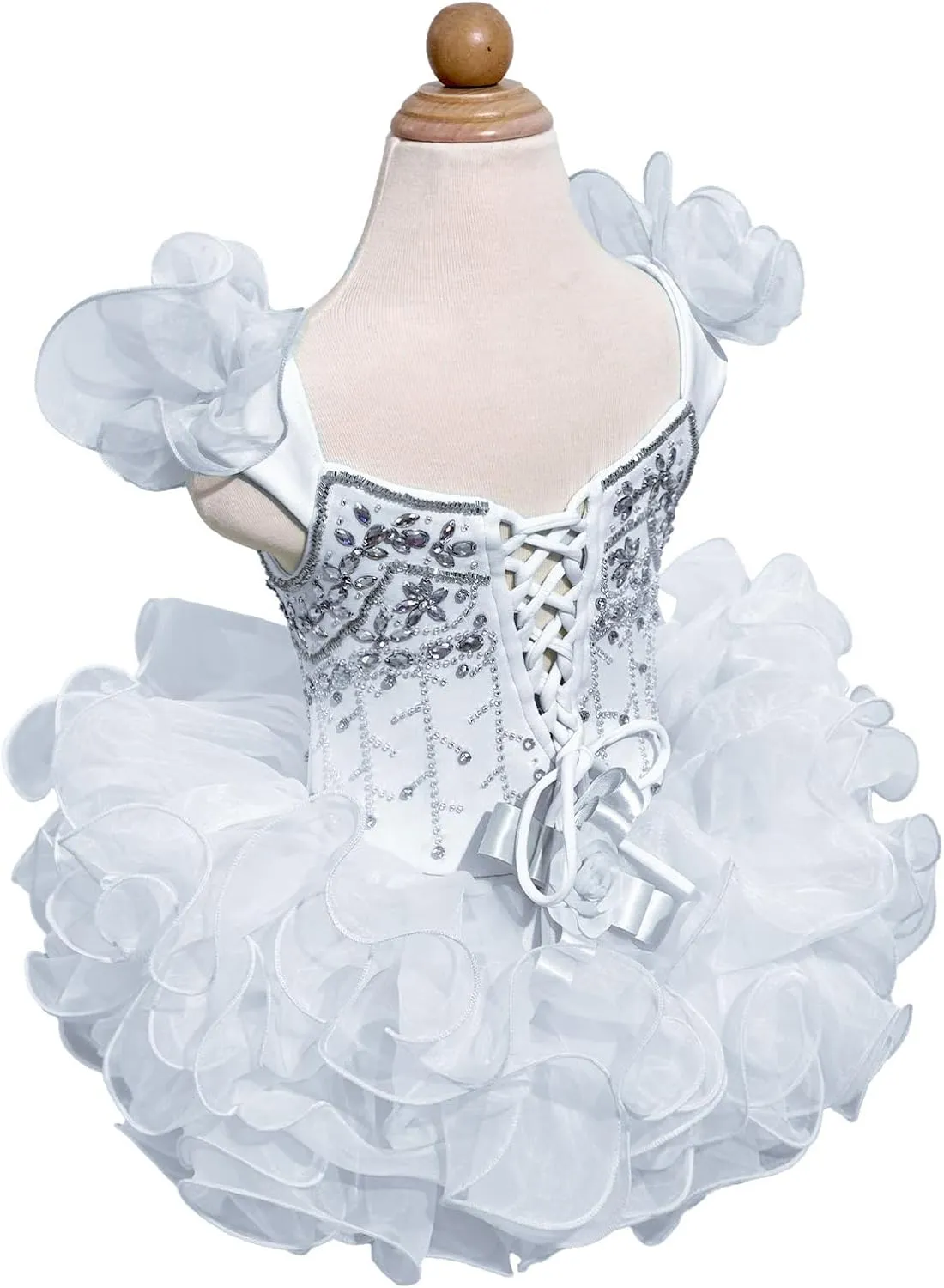 Baby Girls Handmade Beaded Dresses Pageant Dress Birthday Dresses infent Princess Dress