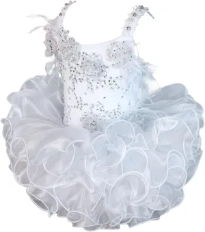 Baby Girls Handmade Beaded Dresses Pageant Dress Birthday Dresses infent Princess Dress