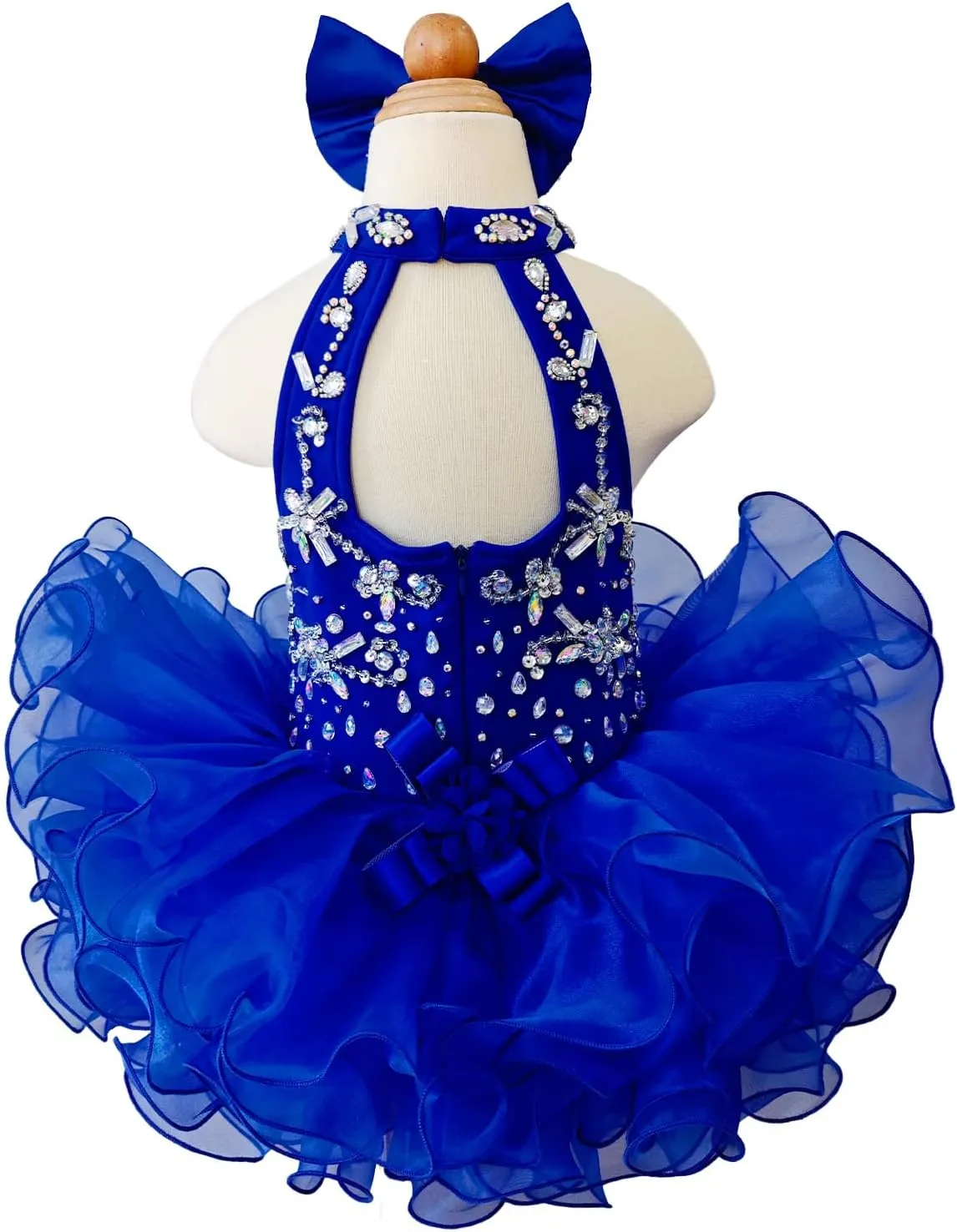 Baby Girls Handmade Beaded Dresses Pageant Dress Birthday Dresses infent Princess Dress
