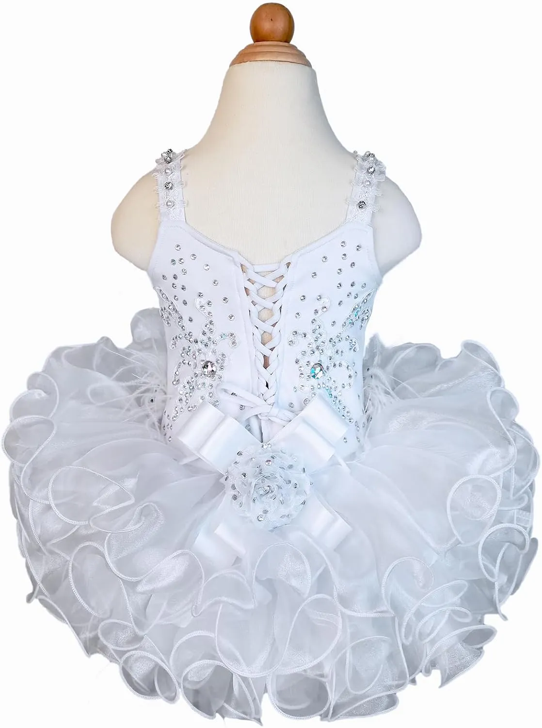 Baby Girls Handmade Beaded Dresses Pageant Dress Birthday Dresses infent Princess Dress