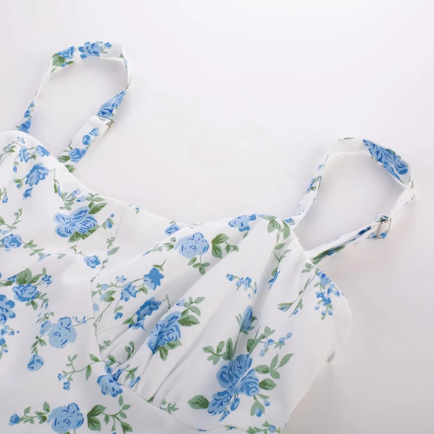 Belle Poque Sun Dresses for Women 2025 Boho Midi Dresses Casual Spaghetti Ruffle Dress Wedding Guest Dresses for Women