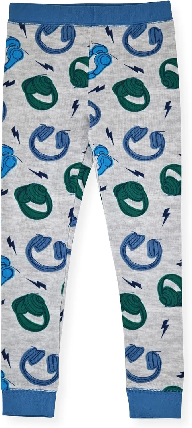 Boys’ Pajama Sets Snug Fit Long Sleeve Tops & Sleep Pants – Soft Kids Sleepwear in Sizes 3T-12 with Fun Prints