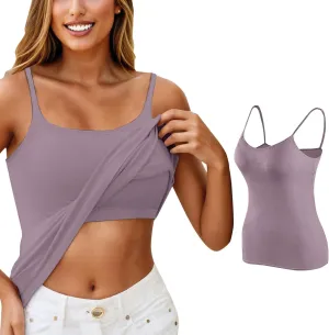 Camisole Tops for Women Summer Adjustable Strap Padded Tank Top Wtih Shelf Bra Workout Yoga Shirts