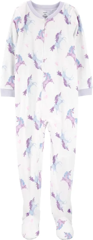 Carter's Big Girls Footed Microfleece PJ's Sleeper Pajamas