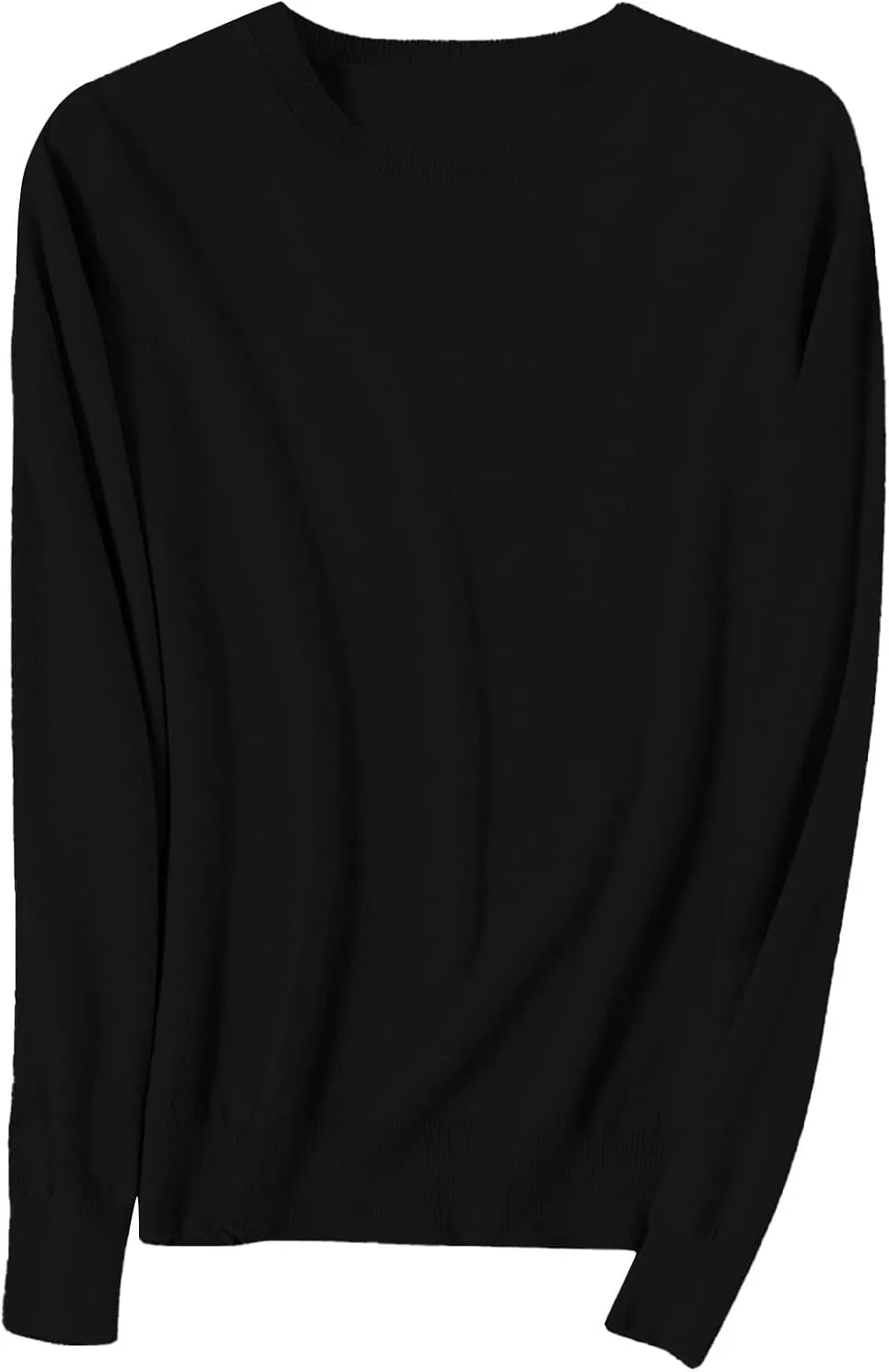 Cashmere Sweaters for Women Thin Lightweight Crewneck Sweaters Soft Wool Plain Crop Sweater Light Weight Sweaters