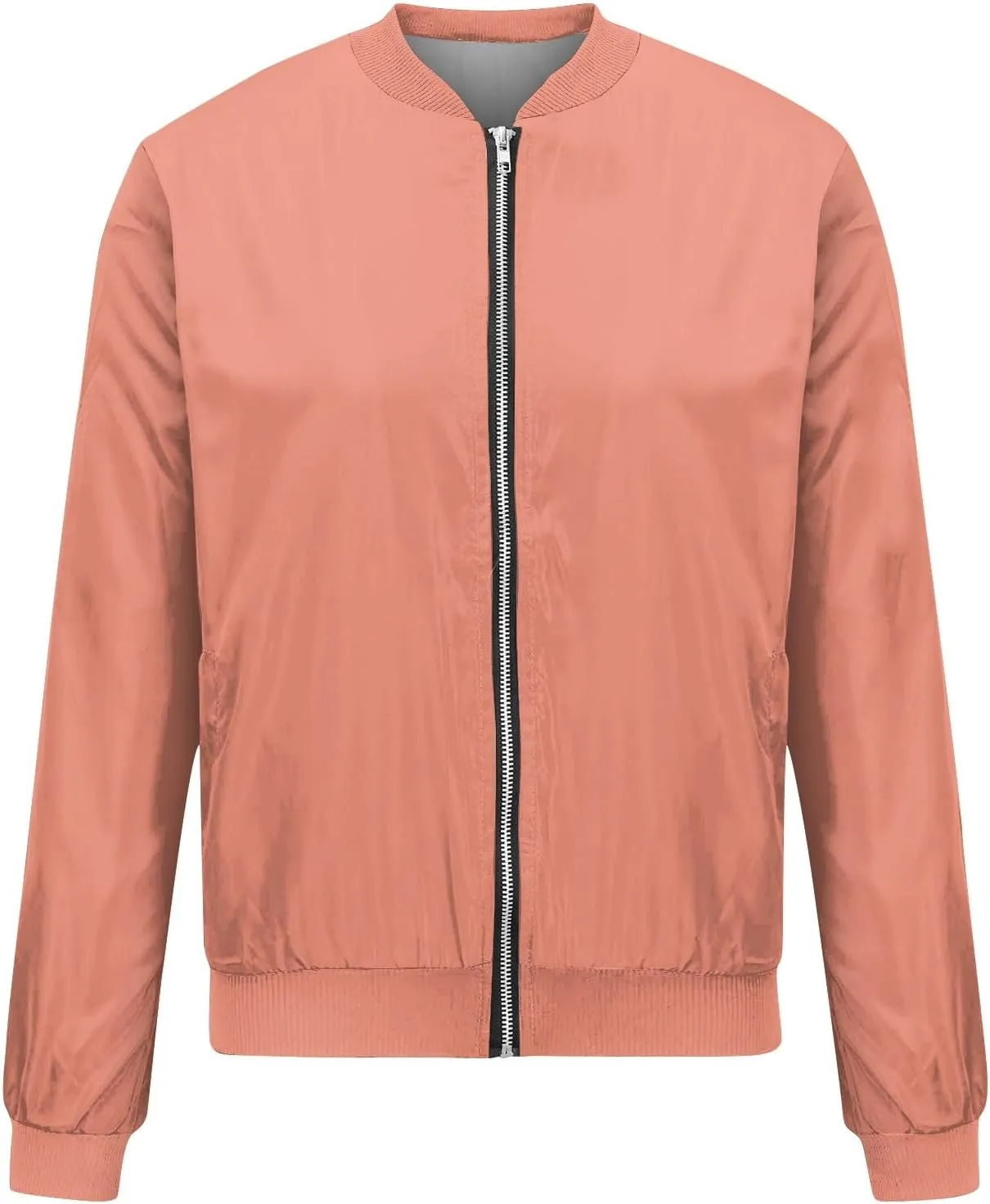 ChicCrate Bomber Jacket Women 2025 Long Sleeve Stand Collar Fall Jackets Lightweight Causal Floral Zip Up Coats