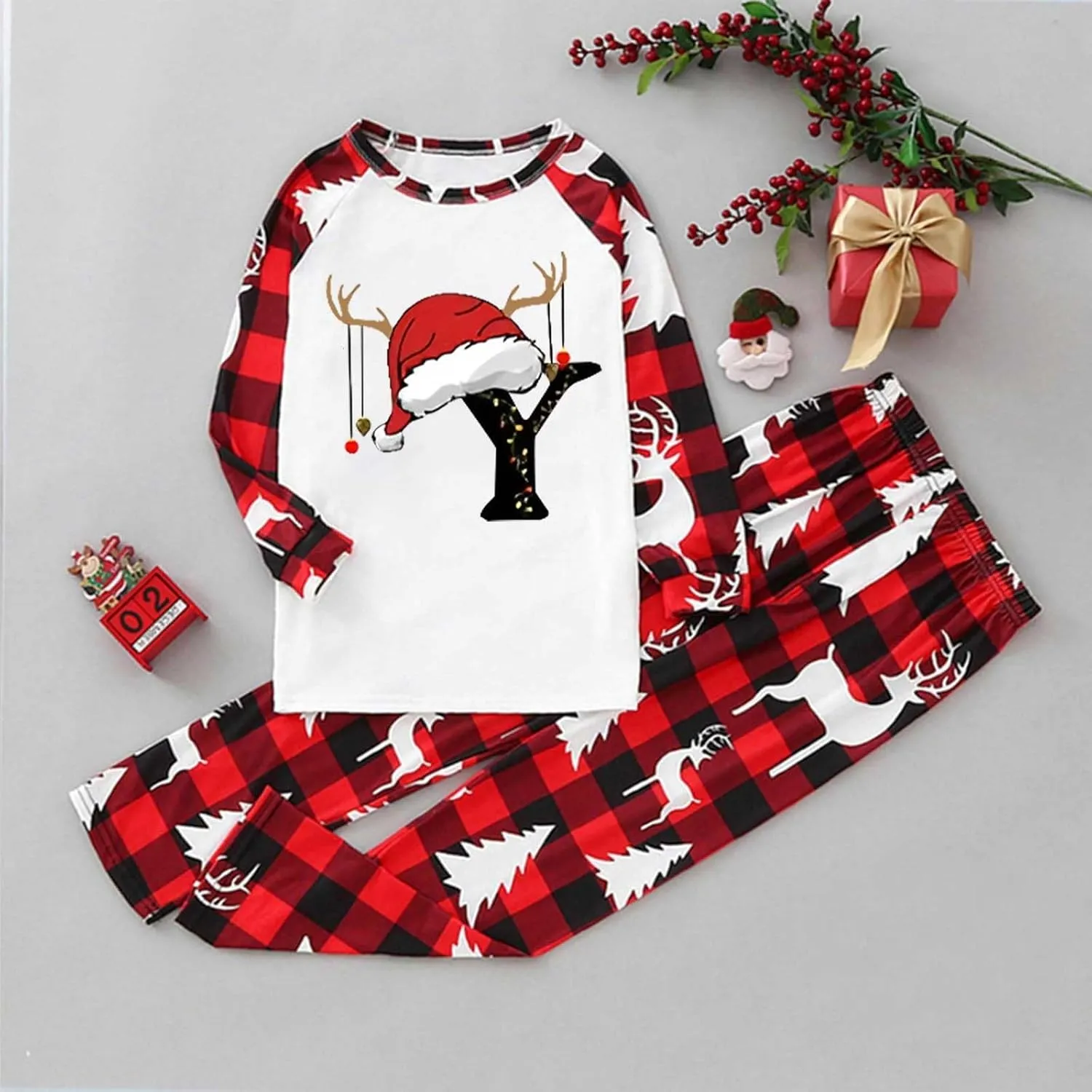 Christmas Pajamas for Family 2024 Holiday Christmas Pjs for Family Xmas Pajamas Matching Sets for Couples Sleepwear