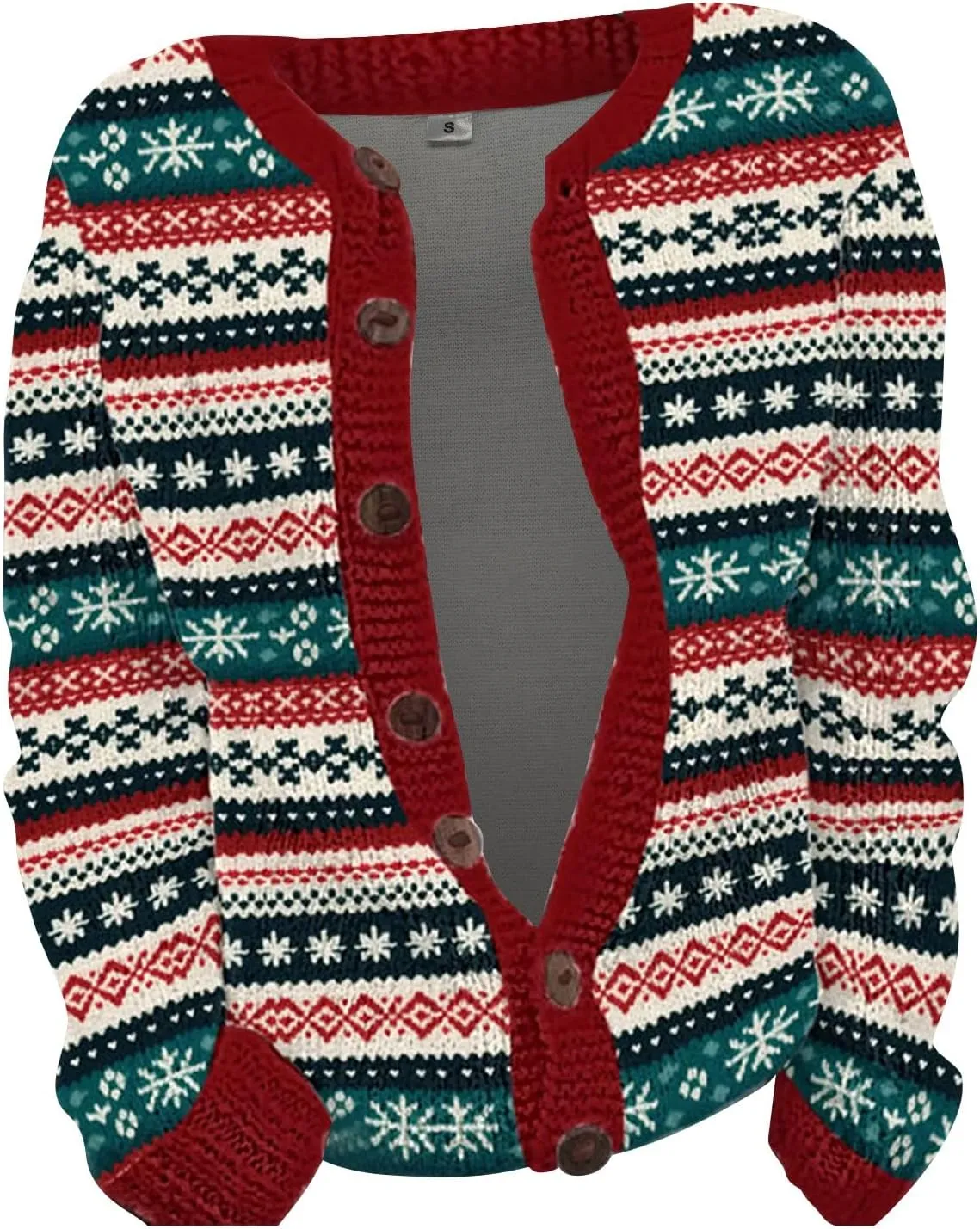 Christmas Sweaters for Women 2024 Ugly Funny Xmas Print Button Up Cardigans Fall Winter Long Sleeves Knit Tops Jackets