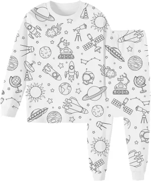 Colorable Pajamas for Kids Funny DIY Hand Painted Homewear Set Color Your Own Pajamas You Can Color with Markers