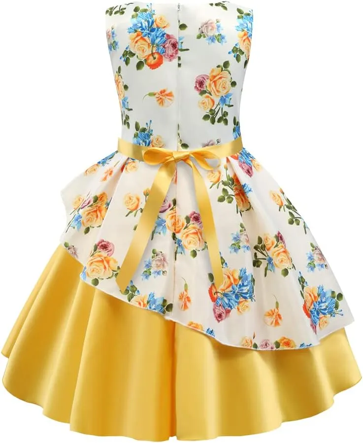 COMISARA 2-9T Girls Flower Dresses Pageant Party Easter Gown Dresses