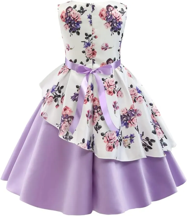 COMISARA 2-9T Girls Flower Dresses Pageant Party Easter Gown Dresses