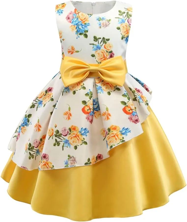 COMISARA 2-9T Girls Flower Dresses Pageant Party Easter Gown Dresses