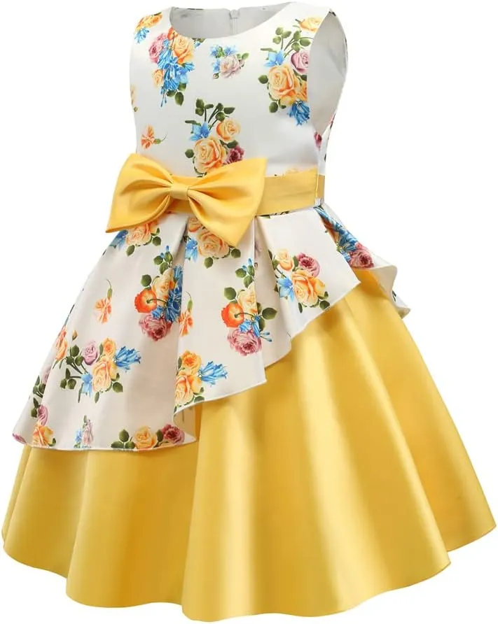 COMISARA 2-9T Girls Flower Dresses Pageant Party Easter Gown Dresses