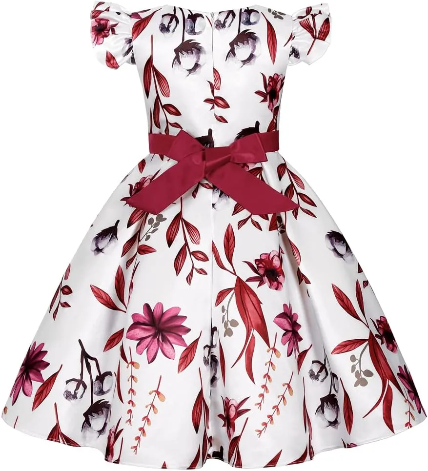 COMISARA 2-9T Girls Flower Easter Dresses Pageant Party Gown Dresses