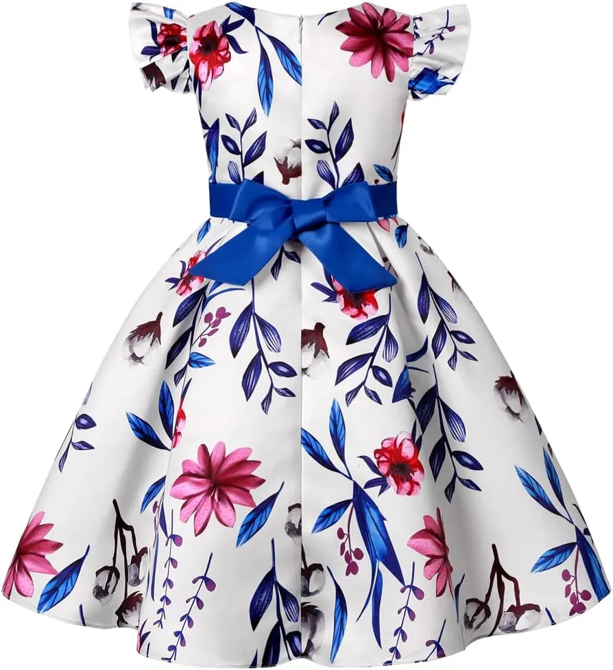 COMISARA 2-9T Girls Flower Easter Dresses Pageant Party Gown Dresses