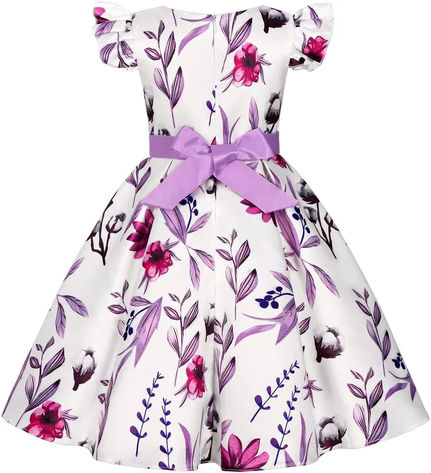 COMISARA 2-9T Girls Flower Easter Dresses Pageant Party Gown Dresses