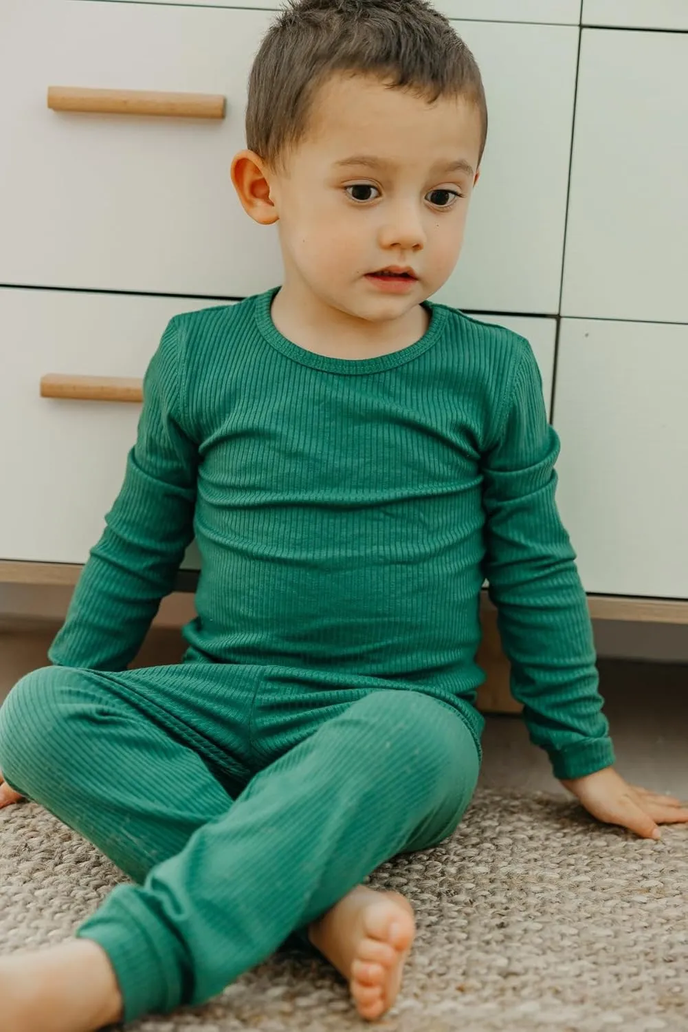 Copper Pearl Two Piece Long Sleeve Toddler Pajamas PJ Sets for Boys and Girls - Adorable Pattern Pajamas, Breathable Fabric to Keep Cool While Sleeping, Sizes 12 Months to 5T - Balsam