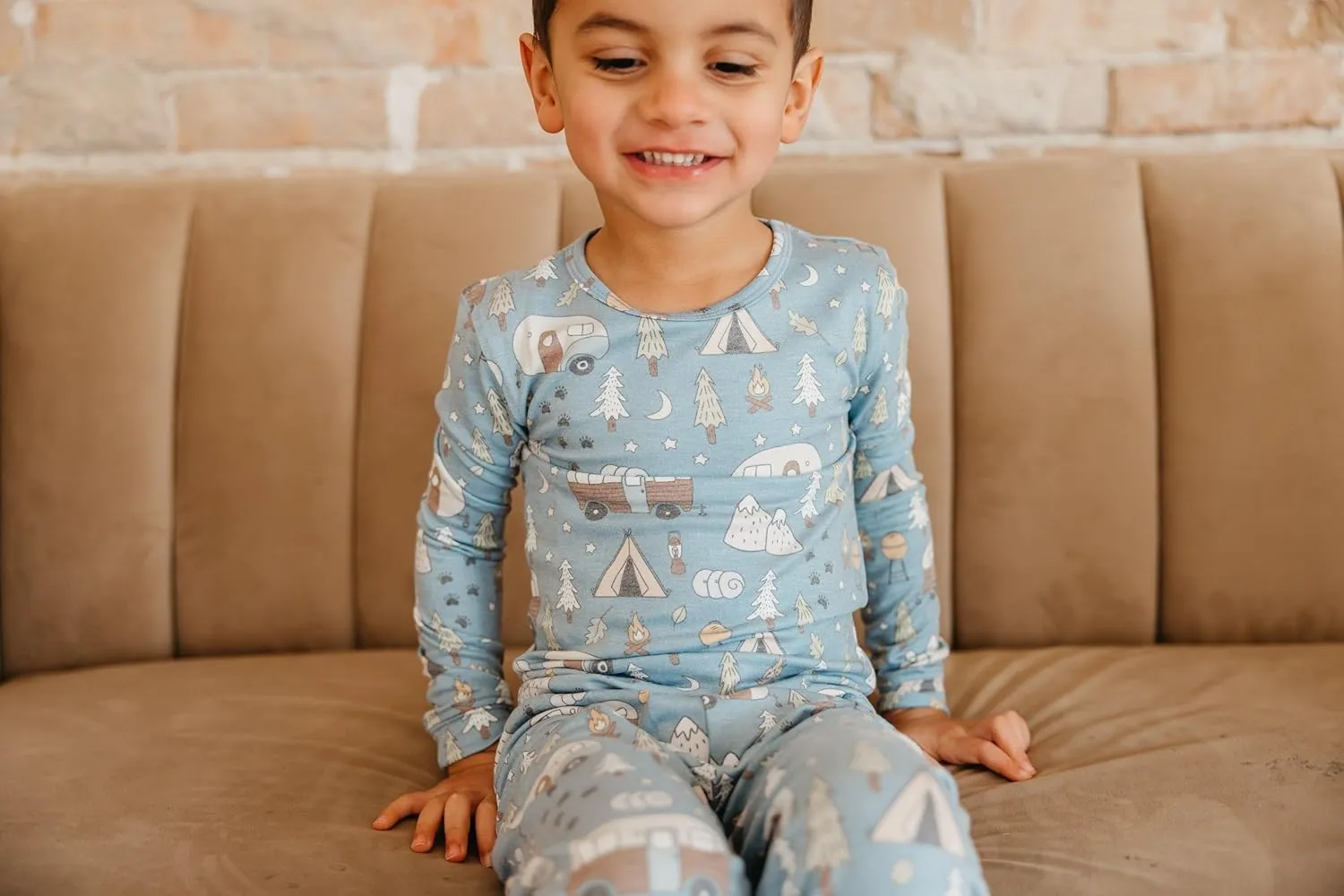 Copper Pearl Two Piece Long Sleeve Toddler Pajamas PJ Sets for Boys and Girls - Adorable Pattern Pajamas, Breathable Fabric to Keep Cool While Sleeping, Sizes 12 Months to 5T - Bridger