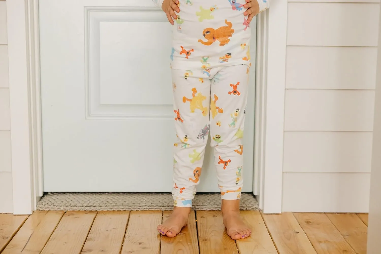 Copper Pearl Two Piece Long Sleeve Toddler Pajamas PJ Sets for Boys and Girls - Adorable Pattern Pajamas, Breathable Fabric to Keep Cool While Sleeping, Sizes 12 Months to 5T - Sesame Friends