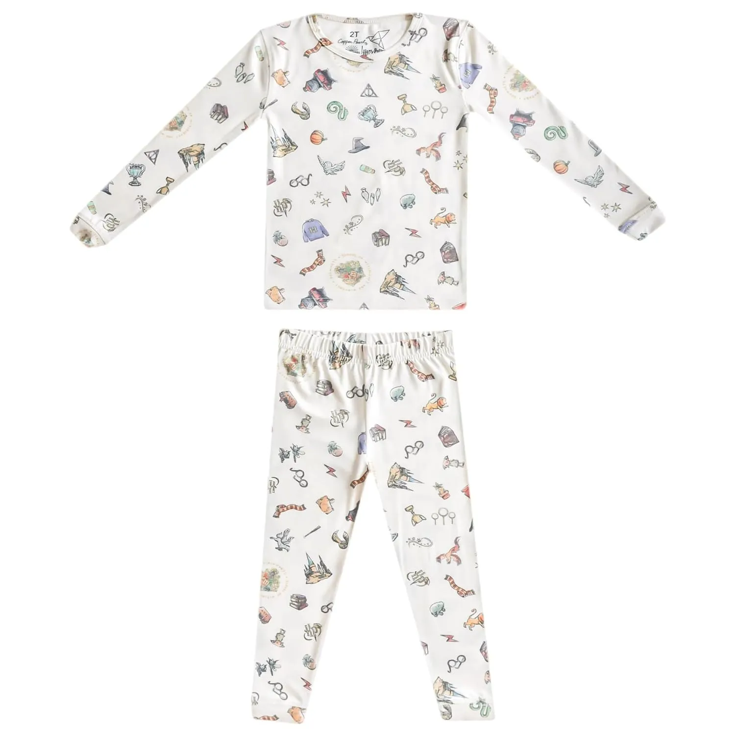 Copper Pearl Two Piece Long Sleeve Toddler Pajamas PJ Sets for Boys and Girls - Adorable Pattern Pajamas, Breathable Fabric to Keep Cool While Sleeping, Sizes 12 Months to 5T - Wizarding World™