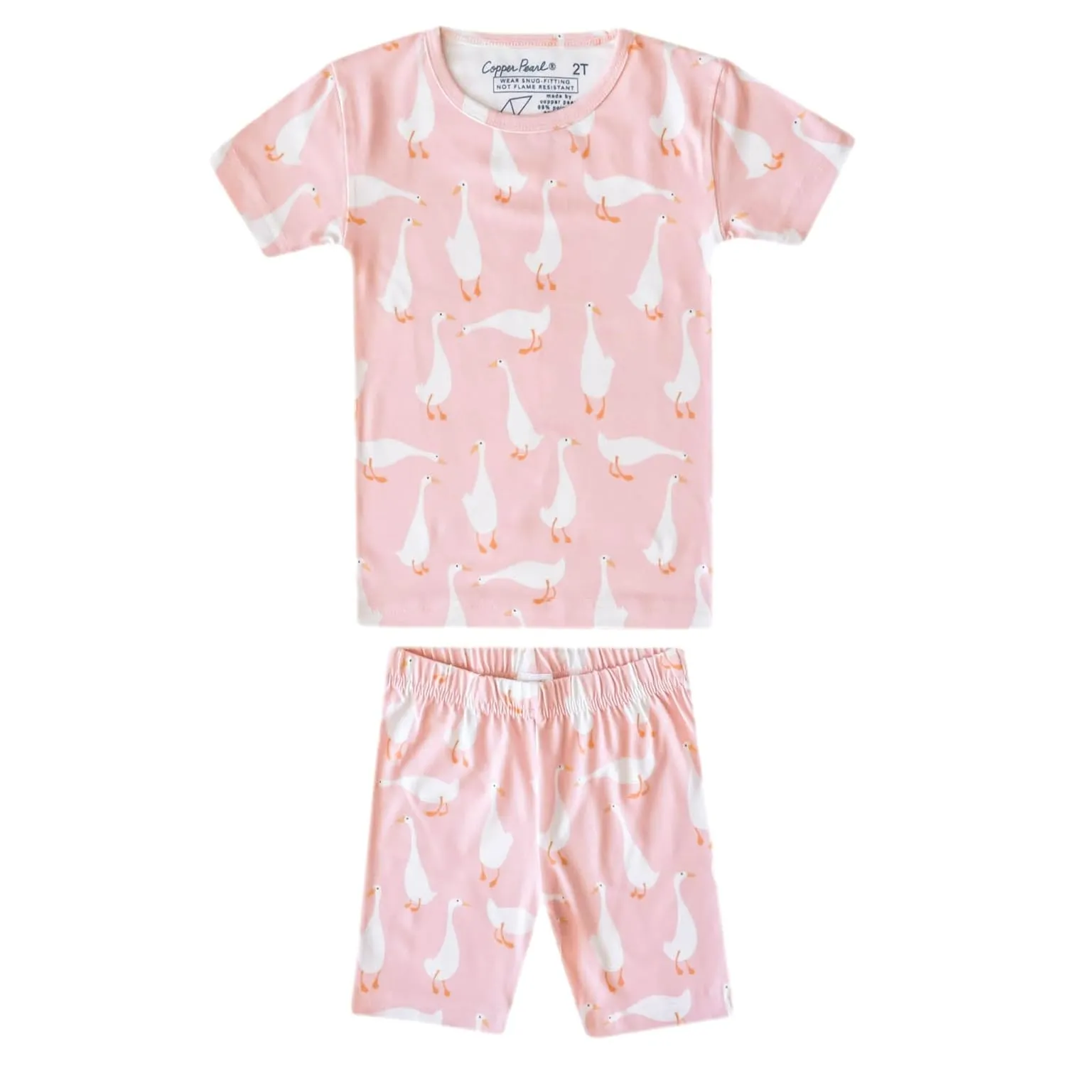 Copper Pearl Two Piece Short Sleeve Toddler Pajamas PJ Sets for Boys and Girls - Adorable Pattern Summer Pajamas Shorts to Keep Cool While Sleeping, Size 12 Months to 5T - Goosie