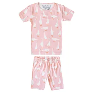 Copper Pearl Two Piece Short Sleeve Toddler Pajamas PJ Sets for Boys and Girls - Adorable Pattern Summer Pajamas Shorts to Keep Cool While Sleeping, Size 12 Months to 5T - Goosie