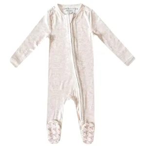 Copper Pearl Zip-Up Footie Baby Pajamas: Ultra-Soft Boys Pajamas and Girls Pajamas, Premium Knit Fabric in Stylish Prints, Tag-Free with Two-Way Zipper, Sized Newborn to 24 Months, Oat