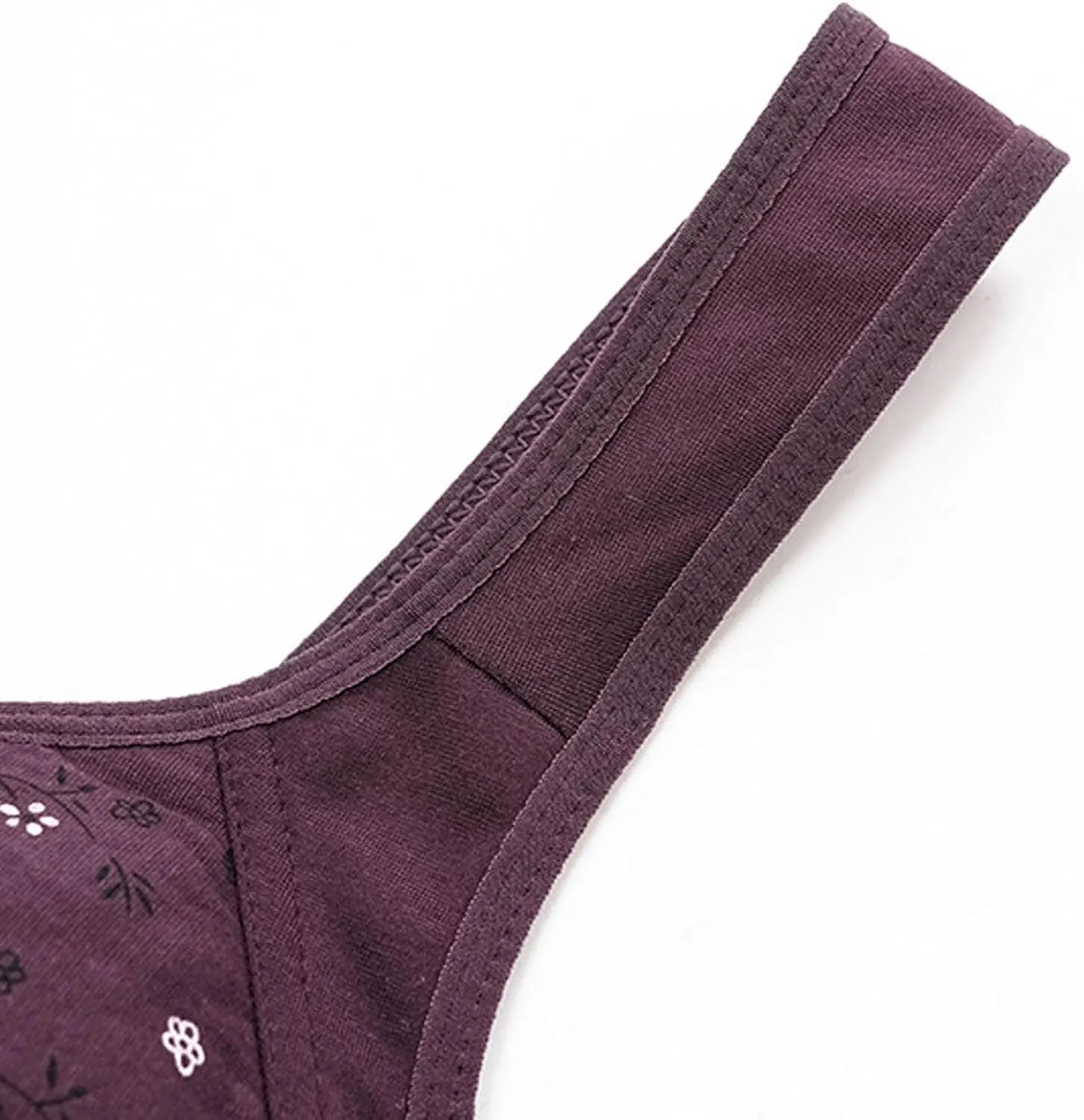 Daisy Bras for Older Women,Full Coverage Breathable Everyday Bras,Front Closure No Underwire Push Up Wireless Bra