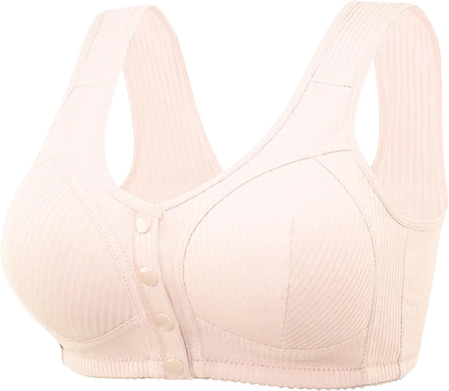 Daisy Bras for Older Women,Full Coverage Breathable Everyday Bras,Front Closure No Underwire Push Up Wireless Bra