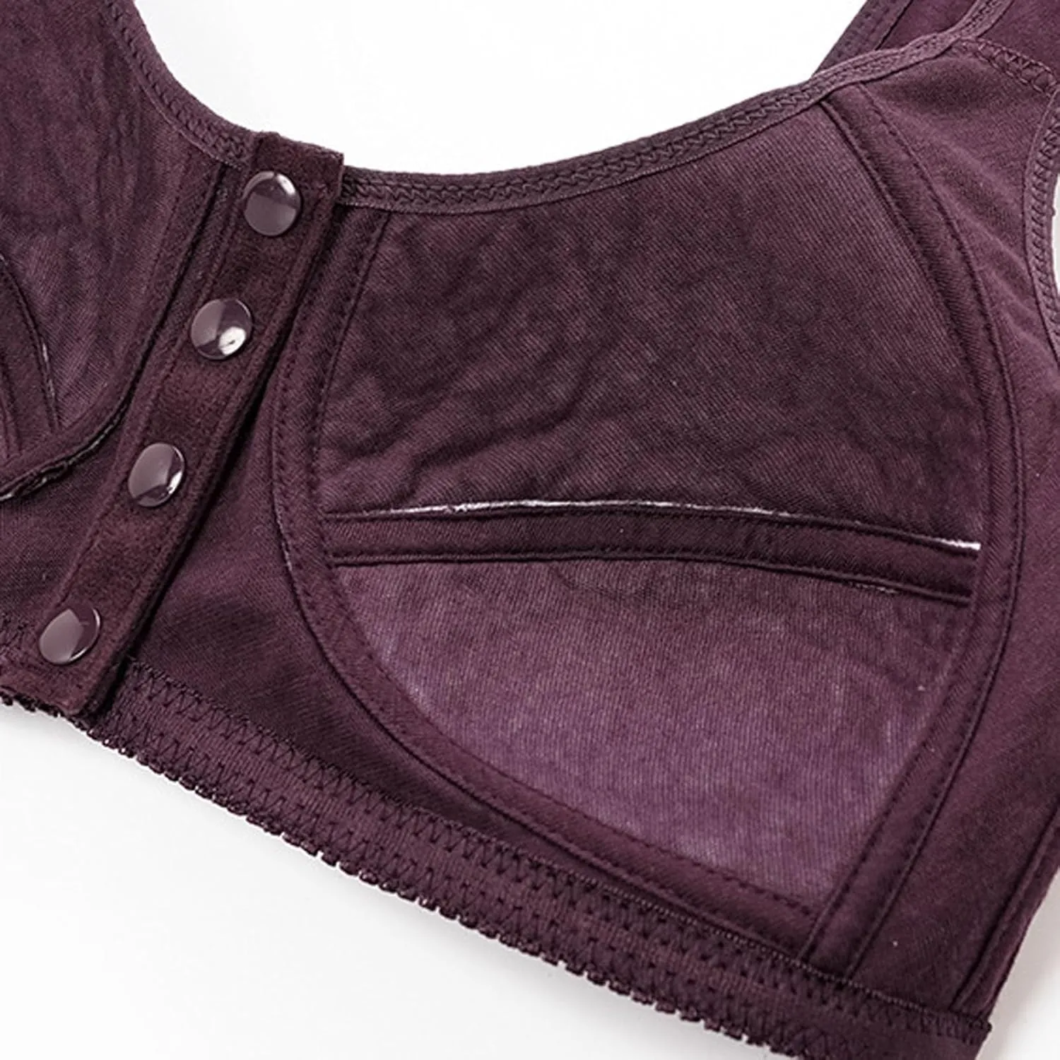 Daisy Bras for Older Women,Full Coverage Breathable Everyday Bras,Front Closure No Underwire Push Up Wireless Bra