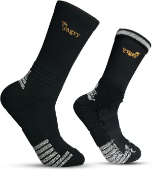 Elite Basketball Socks, Performance Cushioned Mid Calf Athletic Socks with Arch Compression for Football Hiking Running