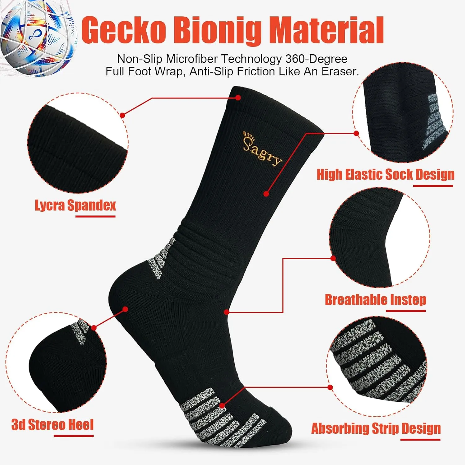 Elite Basketball Socks, Performance Cushioned Mid Calf Athletic Socks with Arch Compression for Football Hiking Running