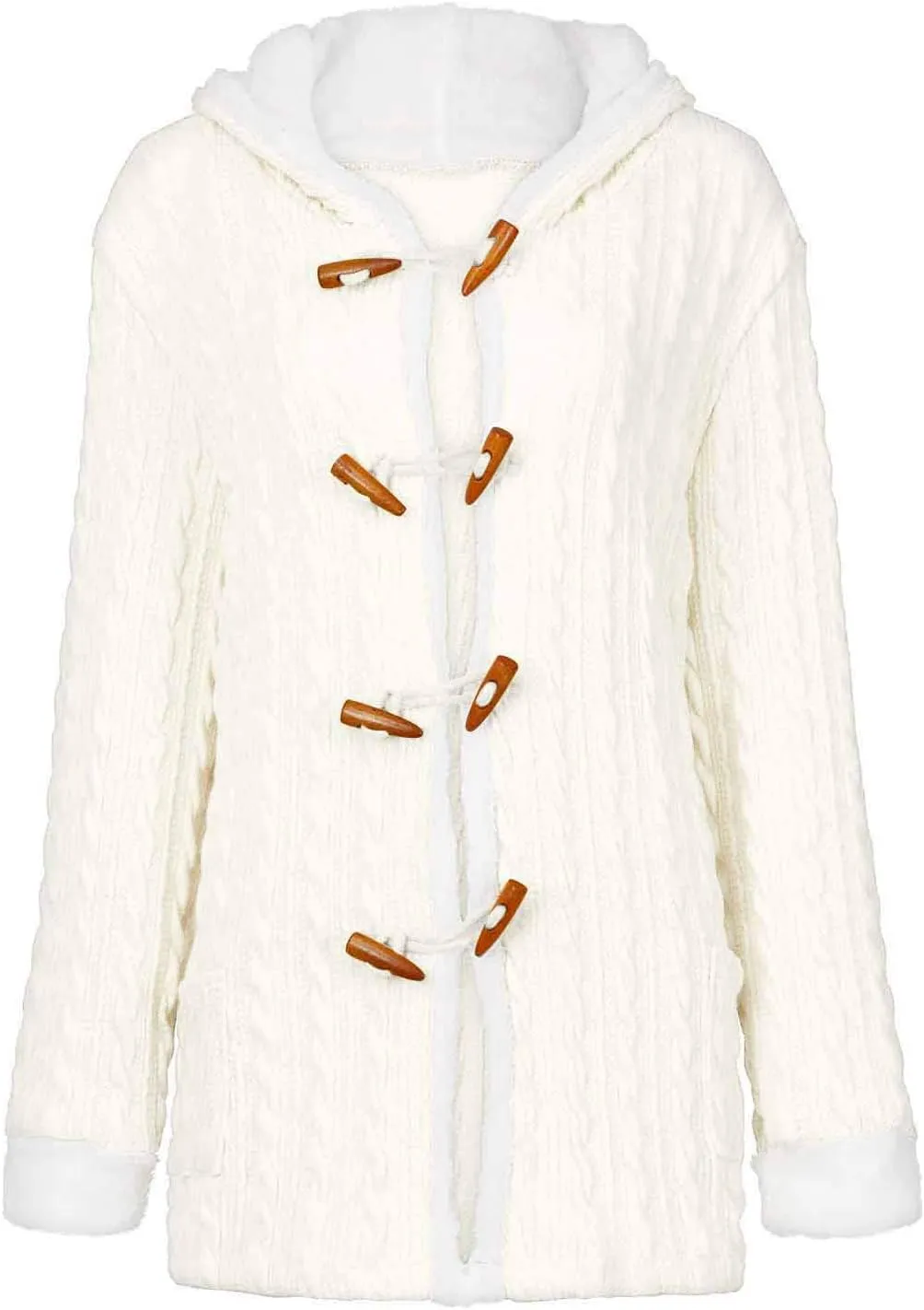 Fleece Jacket Women Long Sleeve Thick Warm Hooded Cardigan Coat Oversized Fluffy Outerwear Women Coats