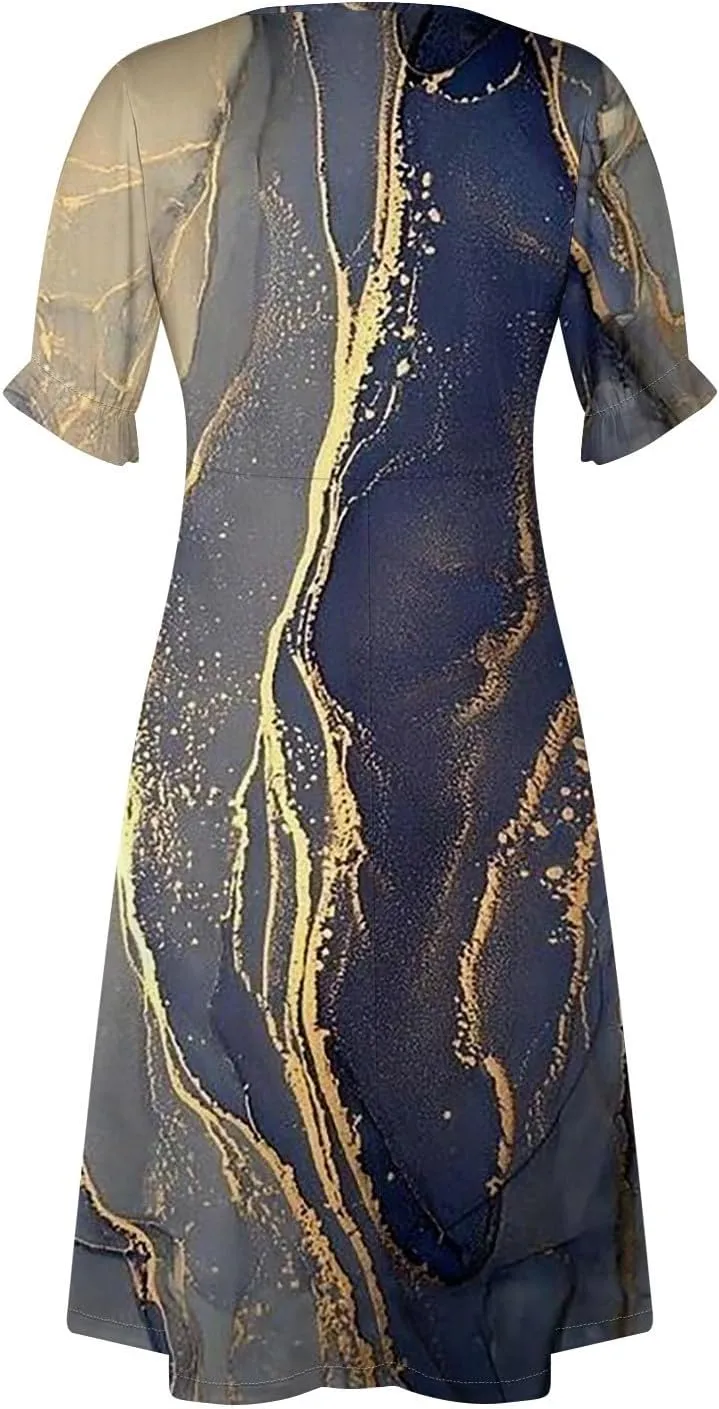 Formal Dresses for Women Curvy Summer Wrap Boho Maxi Dress V Neck Short Sleeve Hem Split Beach Prom Dresses 2025