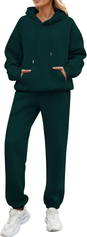 FQZWONG Sweatsuits Women 2 Piece Outfit Oversized Hoodies and Baggy Sweatpants with Pockets Lounge Fall Winter Tracksuits