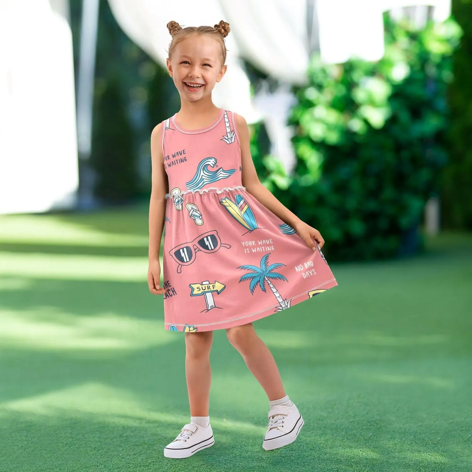 Girls' Dresses Toddler Summer Dress Sleeveless Dresses for Girls Cotton Sundress 2-8Y