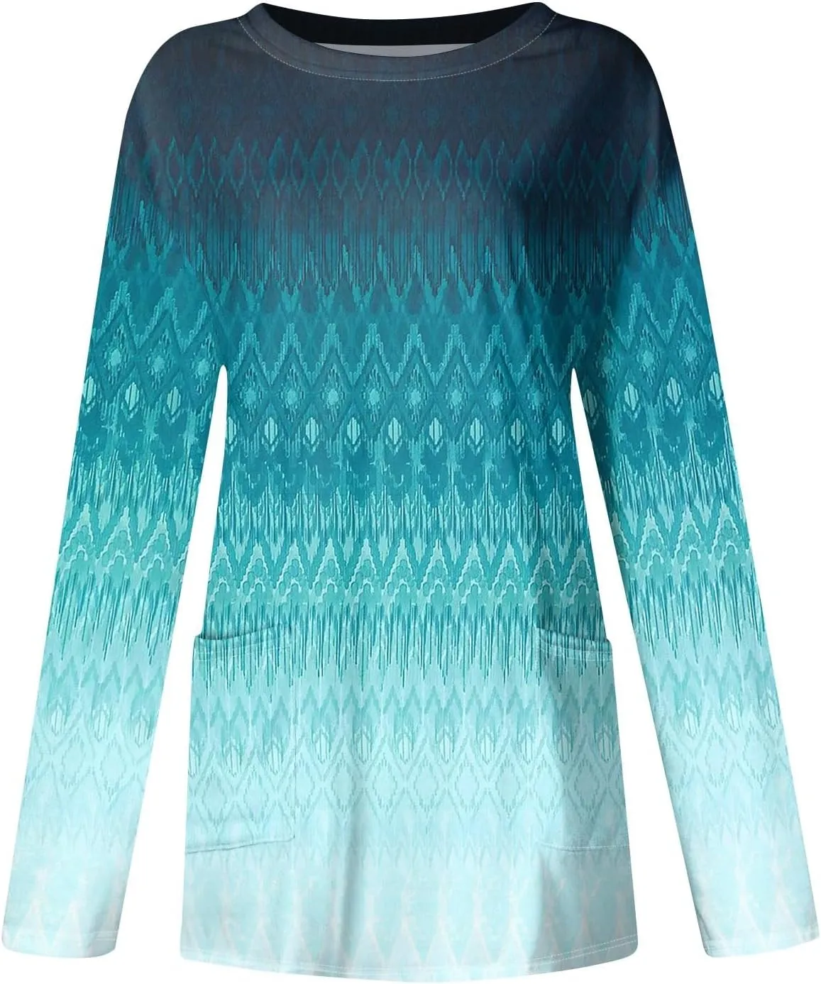 GOFULY Dress Blouses for Women Fall Tunic Tops Loose Fit Trendy Tshirt Long Sleeve Tops Winter Crewneck Outfits with Pockets