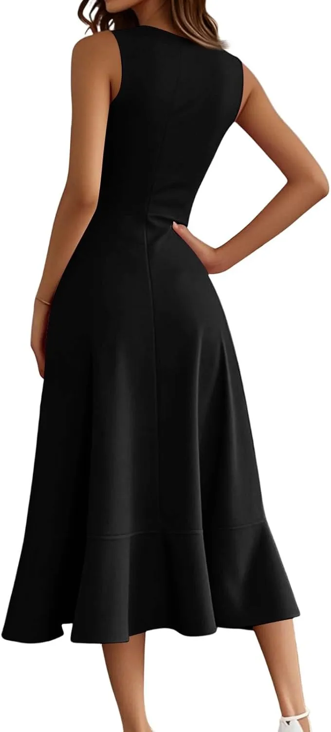 Graduation Dresses for Women 2025 Summer Wrap High Low Midi Dress Ruffle Cocktail Wedding Guest Dress with Slit