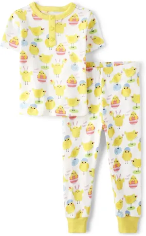 Gymboree Baby Girls' and Toddler Easter Gymmie Short Sleeve Top and Pant Cotton 2-Piece Pajama Sets