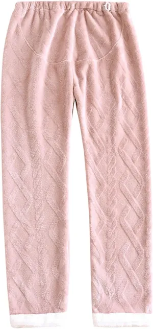 HGps8w Women's Adjustable Soft Flannel Pajama Pants Fleece Fuzzy Winter Warm Lounge Pants Comfy Pajama Bottoms Sleepwear